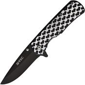 S-TEC 271406BK Heart Assist Open Linerlock Knife with Black Handles