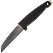 Turq Gear 005 Badger Satin Fixed Blade Knife Black Handles