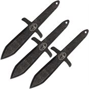 World Axe Throwing League L012 Highlander Black Stonewash Fixed Blade Throwing Knives Set