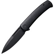 Civivi Knives 21025B2 Cetos Black Stonewashed Framelock Knife Black Handles