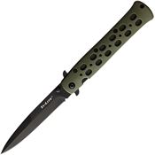 Cold Steel Knives 26SPODBK Ti-Lite Black Linerlock Knife OD Green Handles