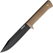 Cold Steel Knives 49LCKDTBK SRK Compact Black Fixed Blade Knife Desert Tan Handles