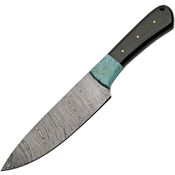 Damascus Knives 1304 DM1304 Hunter Damascus Fixed Blade Knife Horn Handles
