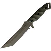 Halfbreed Blades MIK05PSOD Medium Infantry Serrated OD Green Teflon Fixed Blade Knife OD Green Handles