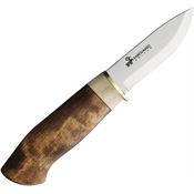 Karesuando Kniven 3644 Hunting Galten Light Exclusive Mirror Fixed Blade Knife Oiled Curly Birch Handles