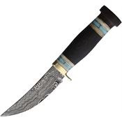 Marbles Outdoors Knives 634 Hunter Damascus Fixed Blade Knife Brown Handles