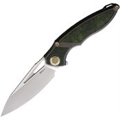 Rike Knives 1902SGNCF 1902 Framelock Knife Gray/Green Titanium Handles