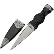 Rite Edge Knives 211545BL Scottish Dirk Satin Fixed Blade Knife Black Handles