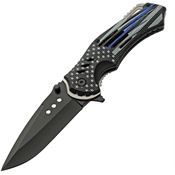 Rite Edge Knives 300552PO Police Flag Assist Open Linerlock Knife