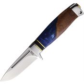 Rough Rider Knives 2239 Rough Rider 2239 Satin Fixed Blade Knife Brown Wood/Blue Handles