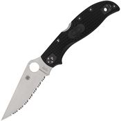 Spyderco Knives 258SBK Stretch 2 XL Serrated Lockback Knife Gray Handles