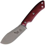 TOPS Knives CPCKFE01 Camp Creek Fire Edition Tumbled Fixed Blade Knife Red Handles