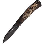 Viper Knives 5991BRS Hug Folder Star Stonewash Black Knife Sandblast Bronze Handles