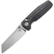 Bestech G43A1 Slasher Axis Lock Stonewash Knife Black Handles