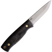 Brisa 303 Trooper 95 Curly Birch Fixed Blade Knife Black Handles