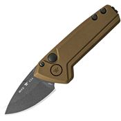 Buck 839BRS1 Auto Mini Deploy Gray Knife Burnt Bronze Handles