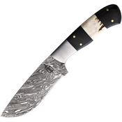 BucknBear 15246 Damascus Fixed Blade Knife Horn/Bone Handles