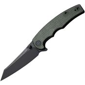Civivi 210433 P87 Folder Black Stonewash Knife Green Handles
