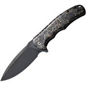 Civivi 803J Praxis Black Stonewash Knife Carbon & Golden Handles