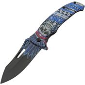 China Made 300575BL Skull Assist Open Linerlock Knife