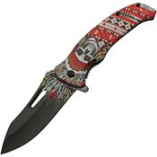 China Made 300575RD Skull Assist Open Linerlock Knife