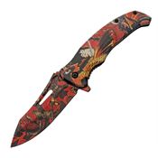 China Made 300576OR Dragon Koi Assist Open Linerlock Knife