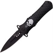 Dark Side A014BK Silver Skull Linerlock Knife