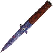 ElitEdge 10428CDMWD Damascus Etched Assist Open Linerlock Knife