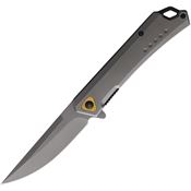 ElitEdge 10A83SGY Assist Open Linerlock Knife with Titanium tanium Gray Handles
