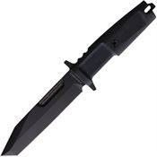 Extrema Ratio 0092BLK Fulcrum Serrated Black Fixed Blade Knife Black Handles