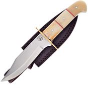 Frost CW677WSB Satin Clip Point Fixed Blade Knife White Smooth Bone Handles