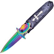 Frost SHP20B Assist Open Linerlock Knife with Spectrum Handles