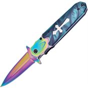 Frost SHP20G Assist Open Linerlock Knife with Green Handles