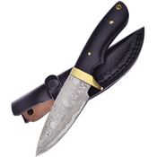 Frost VFD27BH FVFD27BH Damascus Fixed Blade Knife Buffalo Horn Handles
