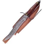 Frost VFD70RW Damascus Fixed Blade Knife Rosewood Handles