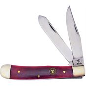 Frost WT312BRSB Trapper Knife Red Bone Handles