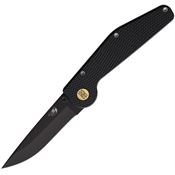 GT Knives 103 Auto Drop Point Button Lock Knife Black Handles