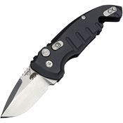 Hogue 24120 Auto A01 Microswitch Button Tumbled Drop Point Knife Black Handles