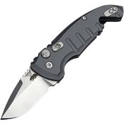 Hogue 24122 Auto A01 Microswitch Button Tumbled Drop Point Knife Gray Handles