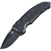 Hogue 24125 Auto A01 Microswitch Button Black Drop Point Knife Black Handles