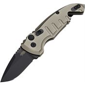 Hogue 24127 Auto A01 Microswitch Button Black Drop Point Knife Flat Dark Earth Handles