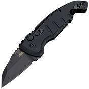Hogue 24146 Auto A01 Microswitch Button Black Wharncliffe Knife Black Handles