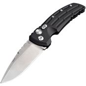 Hogue 34116 Auto EX-A01 Tumbled Drop Point Button Lock Knife Black Alum Handles