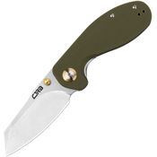 CJRB 1918LGN Maileah Black Linerlock Knife Green Handles