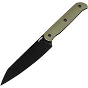 CJRB 1921BBGN Silax Black Fixed Blade Knife Green Handles