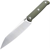 CJRB 1921BGN Silax Satin Fixed Blade Knife Green Handles