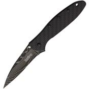 Kershaw 1660CFDAM Leek Damascus Assist Open Linerlock Knife Carbon Fiber Handles