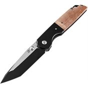 Kansept 1005T5 Warrior Tanto Linerlock Knife Brown Micarta Handles