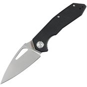 Kubey 122A Coeus Stonewashed Linerlock Knife Black Handles