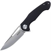 Kubey 210E Dugu Stonewashed Linerlock Knife Black Handles